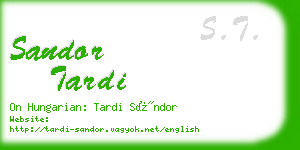 sandor tardi business card